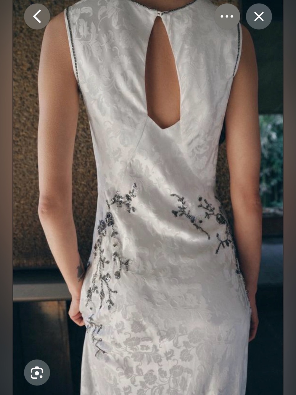 🔥🔥Zara White Satin Embroidered Maxi Dress - Picture 3 of 7